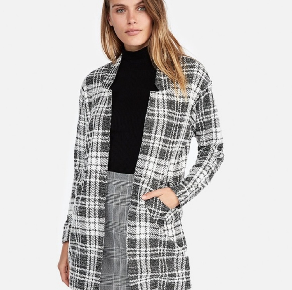 Express Plaid Blazer Coat